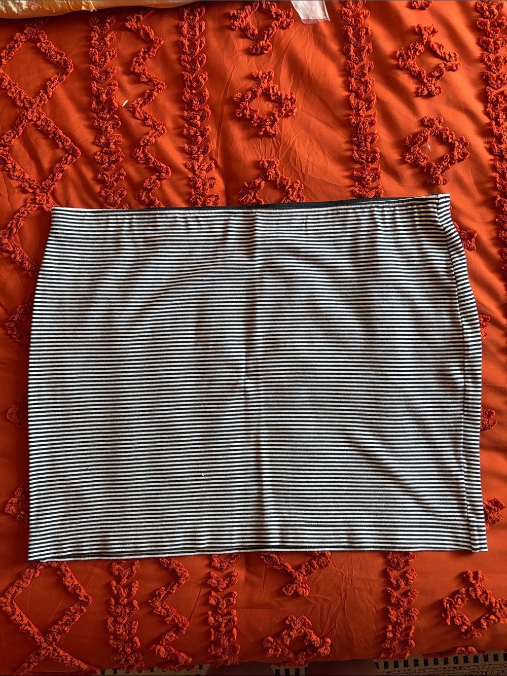 a.n.a Black and White Striped Mini Skirt